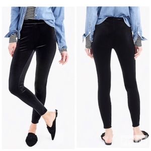 J Crew Navy Blue Velvet Leggings M New
